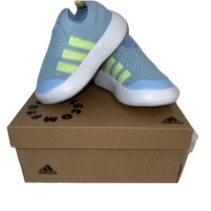 Adidas Kids Light Blue and Yellow Slip-On Sneakers